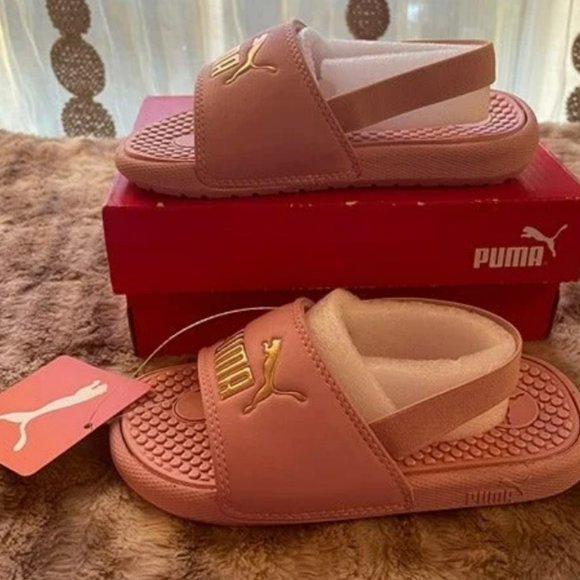 PUMA Cool Cat Rose Gold child’s sandal with back strap Size 10C Toddler - Picture 5 of 7